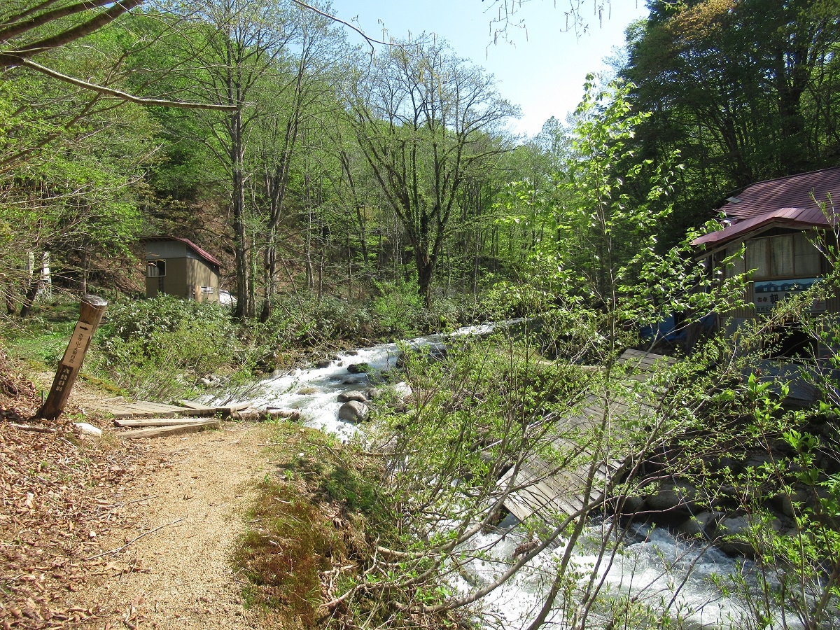 古寺鉱泉木橋たもと