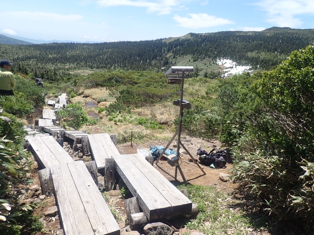西吾妻山天元台登山口の登山者カウンター
