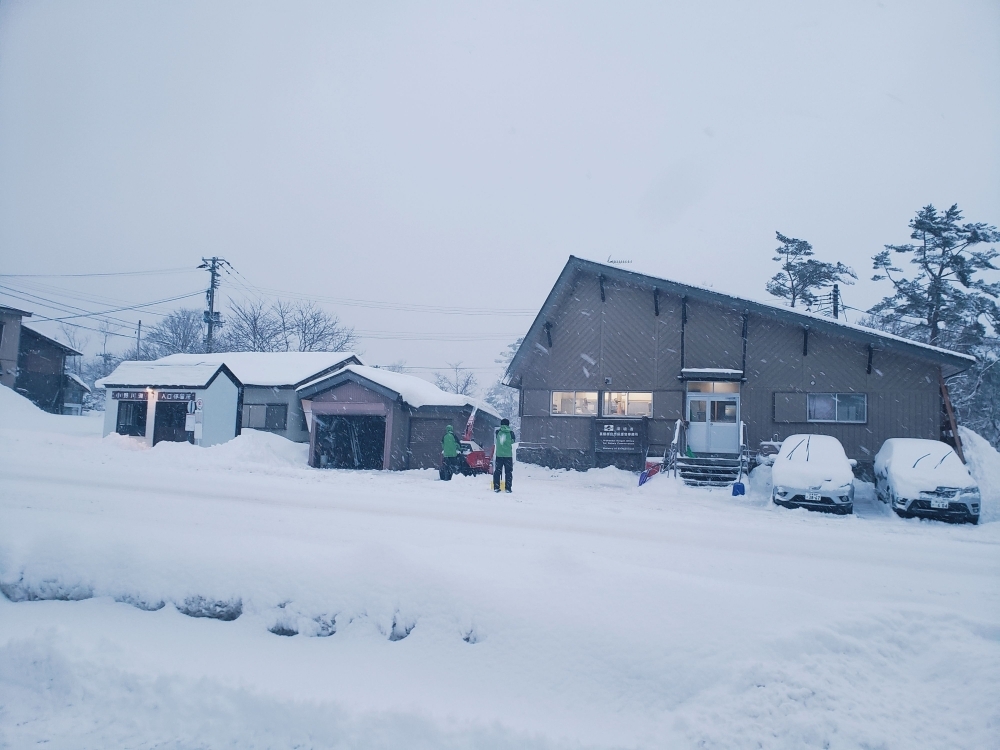 1月12日金曜日事務所に雪が積もった様子